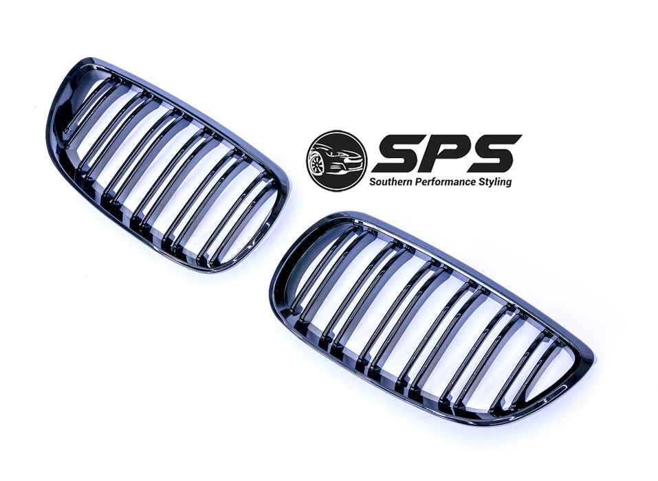 Bmw 3 Series E92/E93 Grille Grills Gloss Black Double Slat Pre LCI/LCI