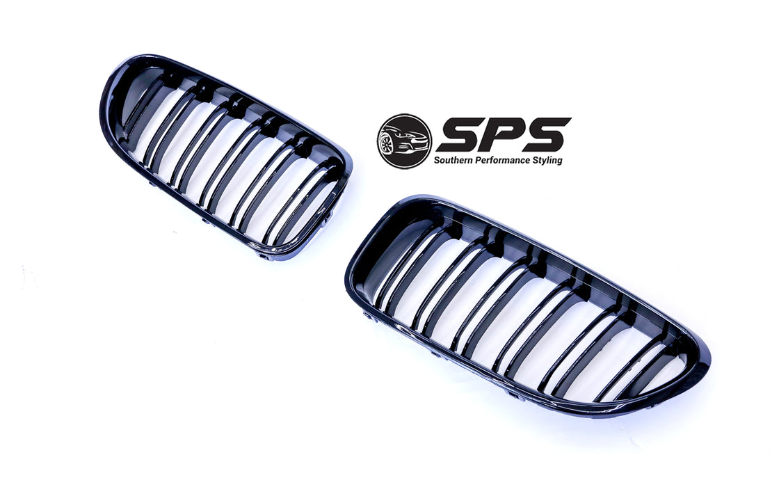 Bmw 7 Series G11 2015 Up Front Grills Double Slat Gloss Black