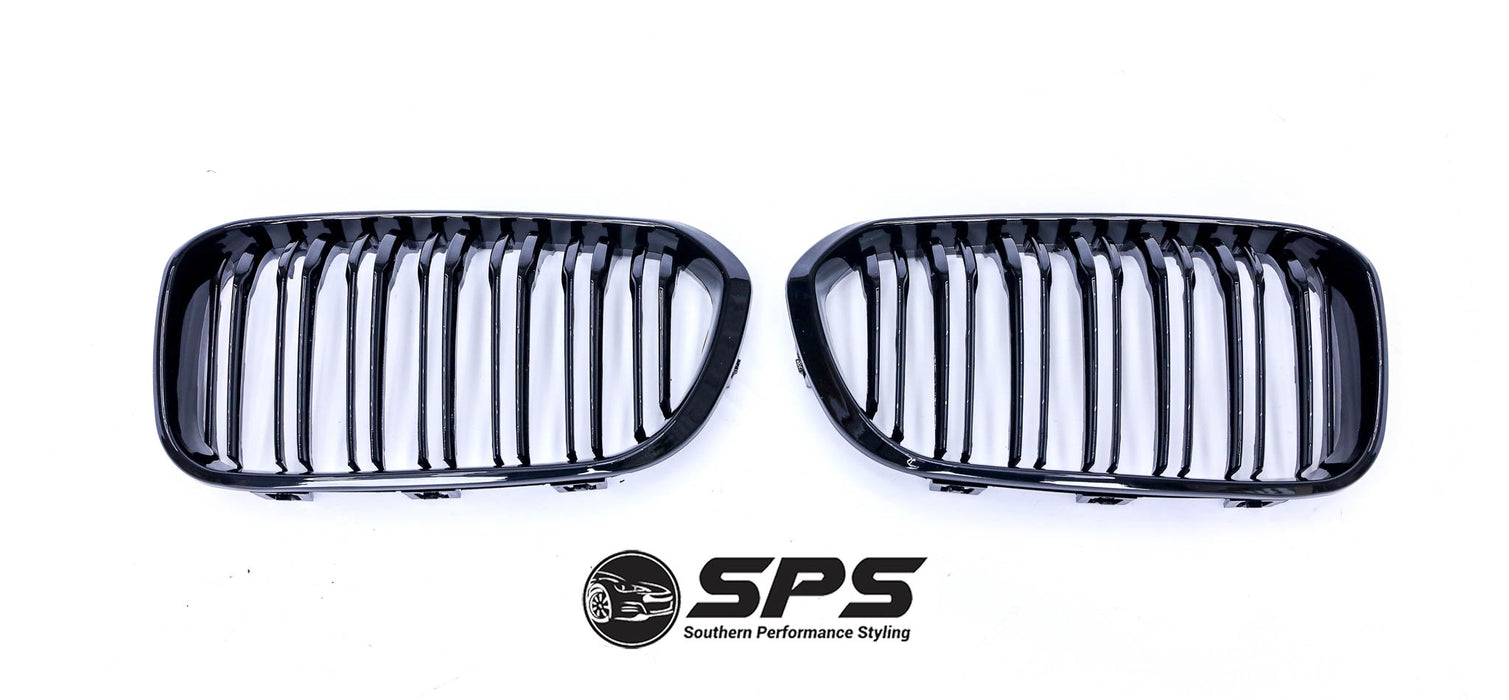 F20 1 Series LCI Bumper Grilles/Grille Double Slat Gloss Black