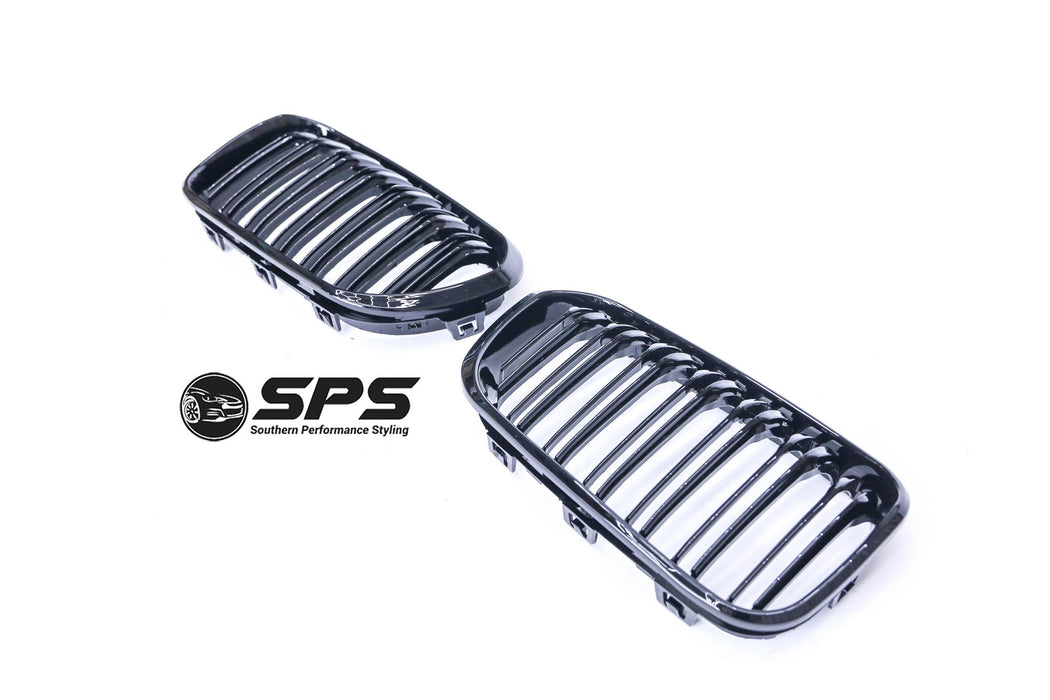 F20 1 Series LCI Bumper Grilles/Grille Double Slat Gloss Black